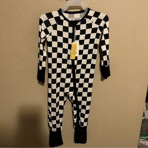 NWT Little One Shop Co. bamboo checkered sleeper 12/18mo